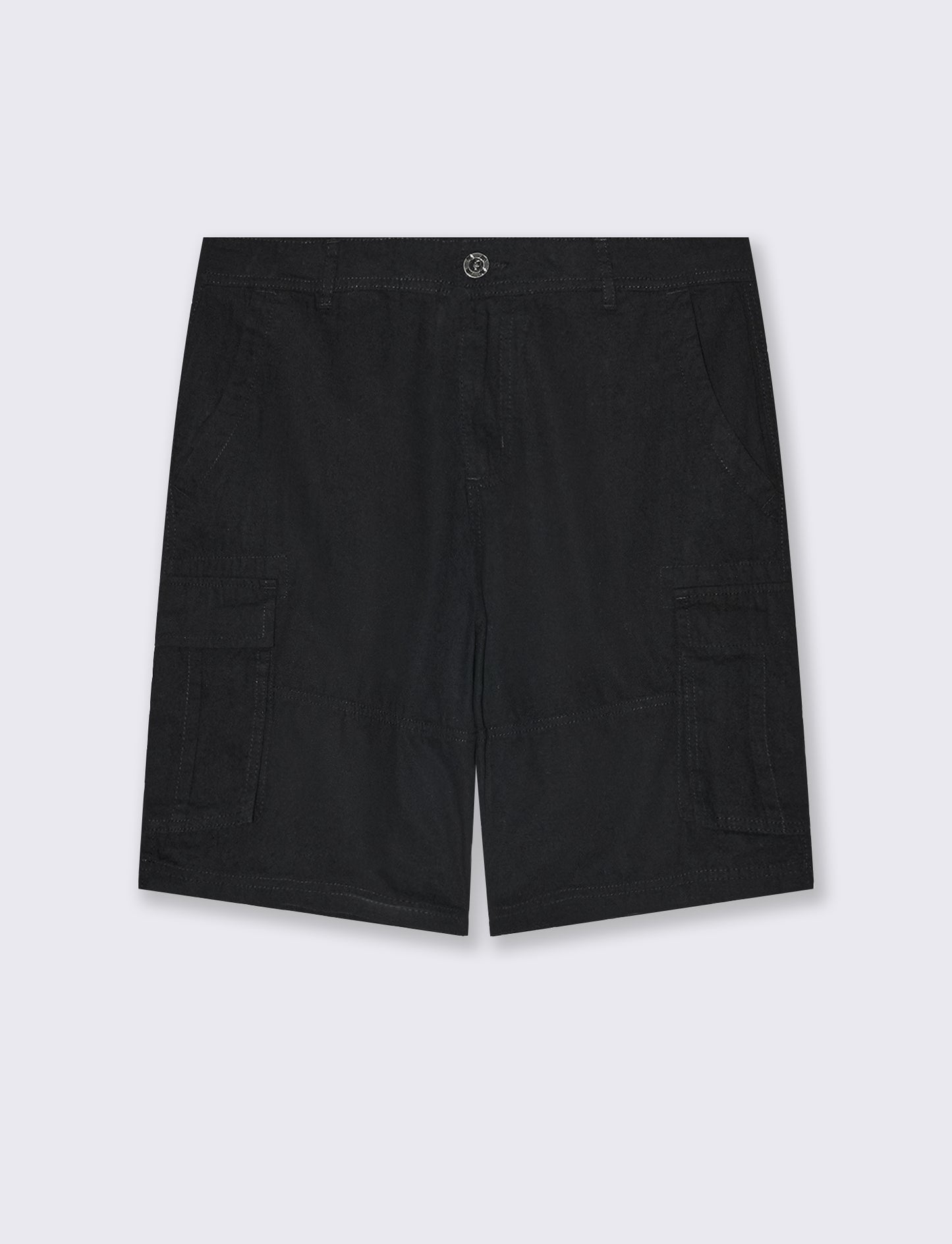Bermuda cargo in tessuto ripstop da uomo - Nero