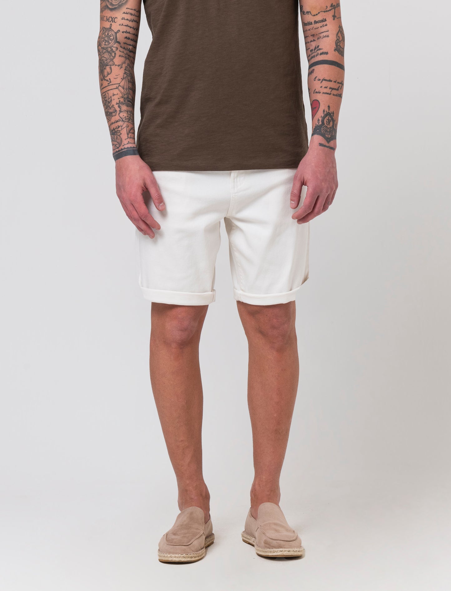 Bermuda jeans regular fit: da uomo - Bianco