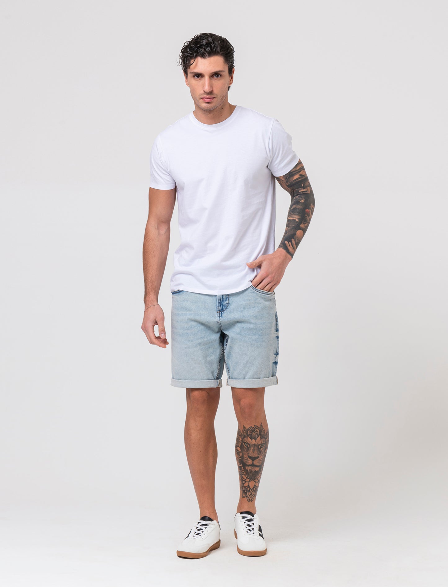 Bermuda jeans regular fit: da uomo - Denim chiaro