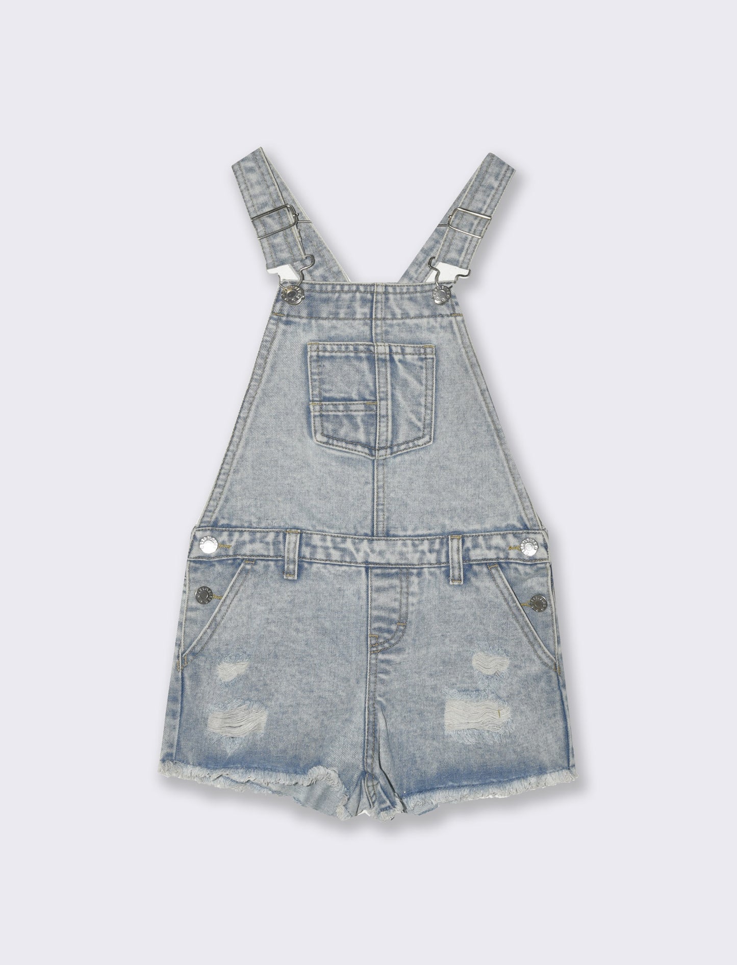 Salopette con shorts da bambina - Denim