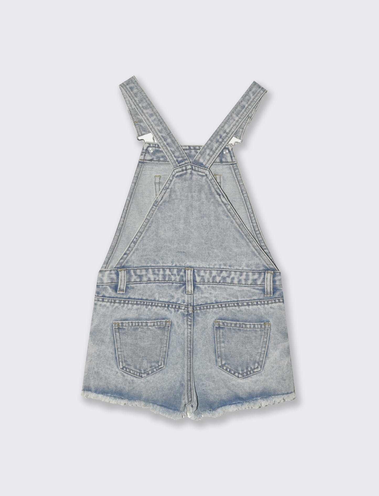 Salopette con shorts da bambina - Denim