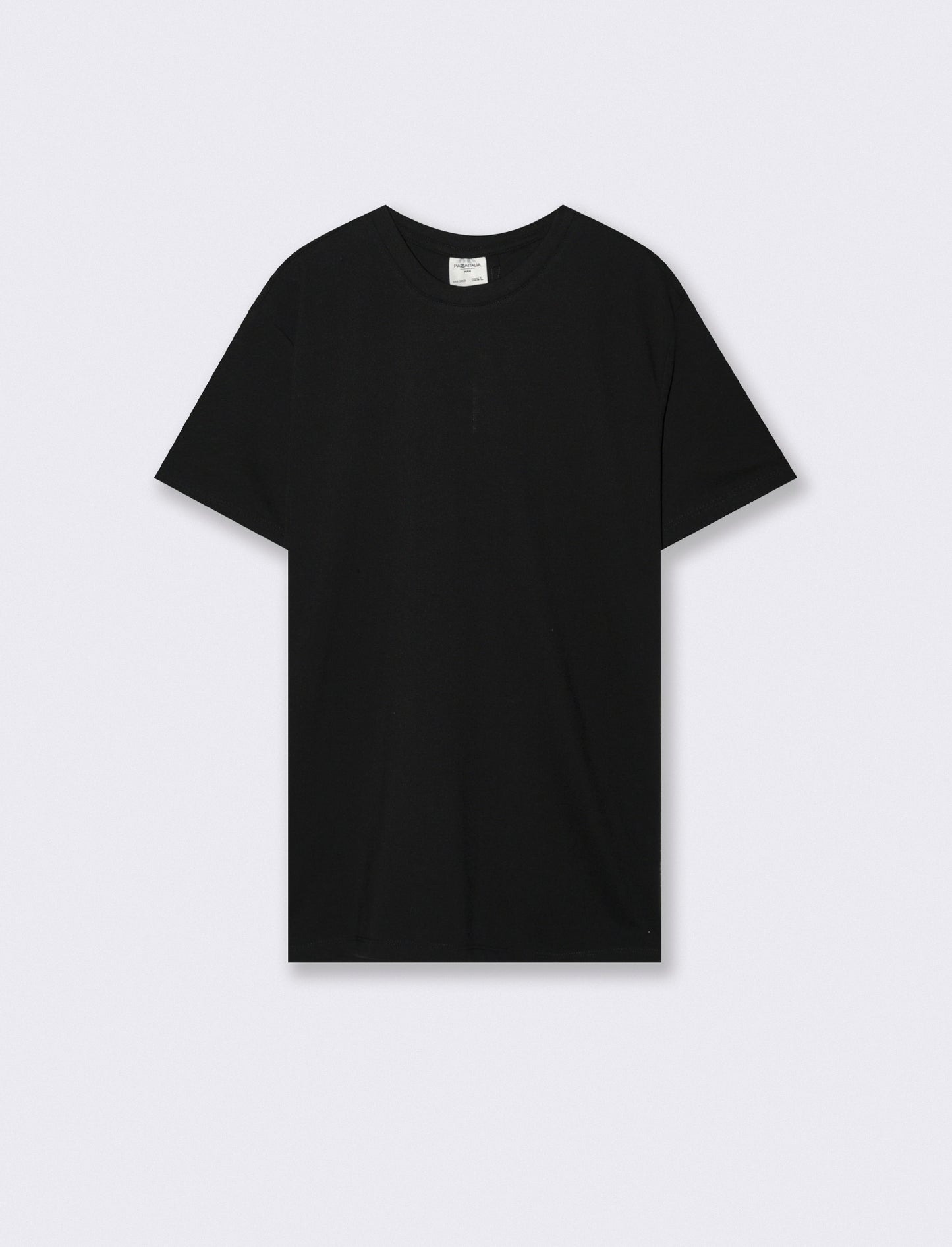T-shirt girocollo in piquet premium - Nero