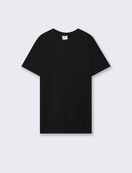 T-shirt girocollo in piquet premium - Nero
