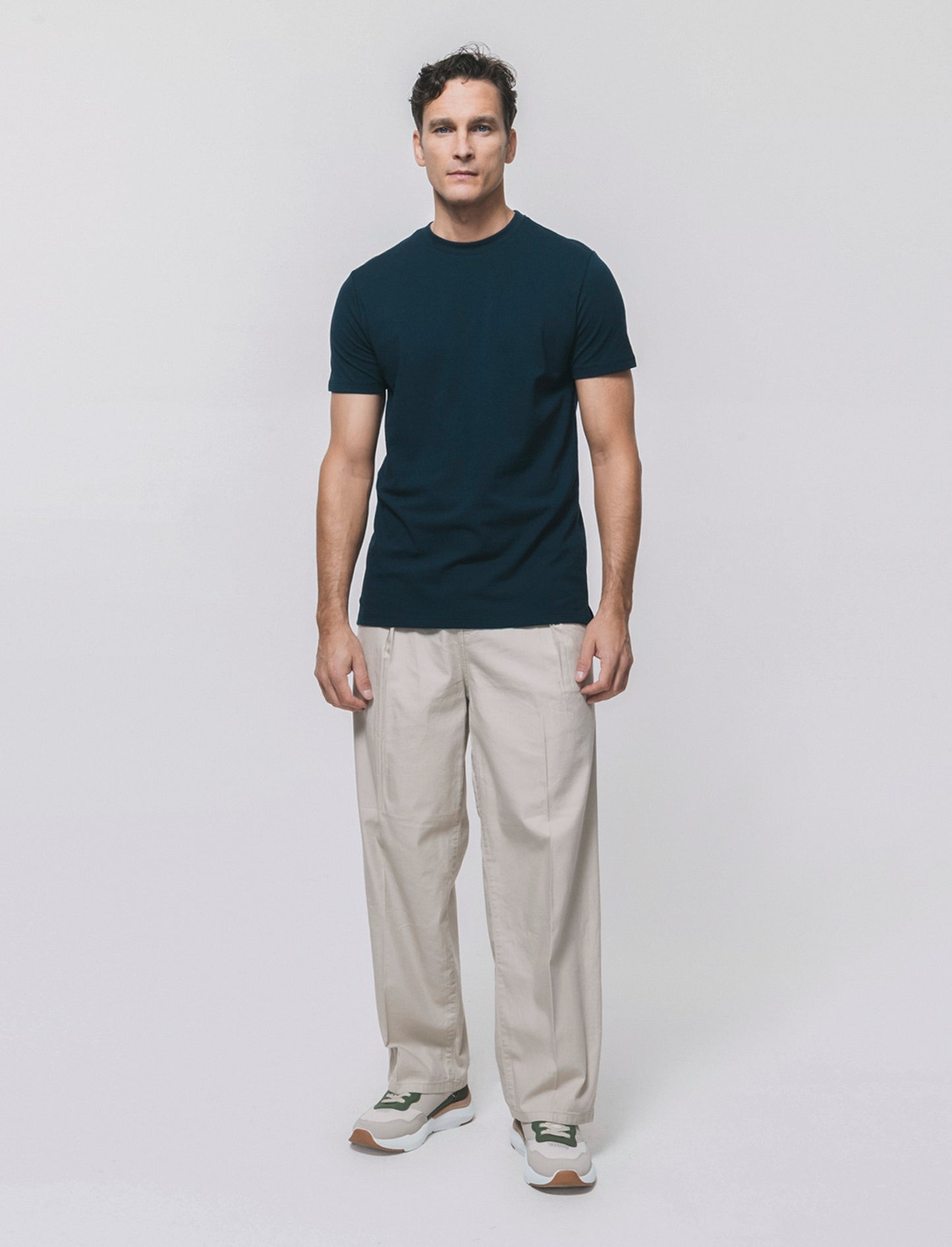 T-shirt girocollo in piquet premium - Blu