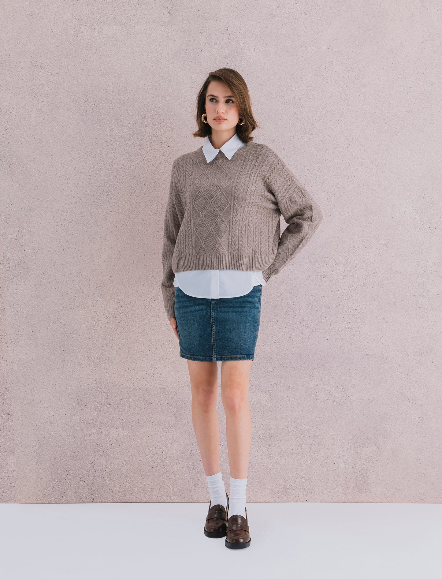 GONNA CORTA IN DENIM - Denim