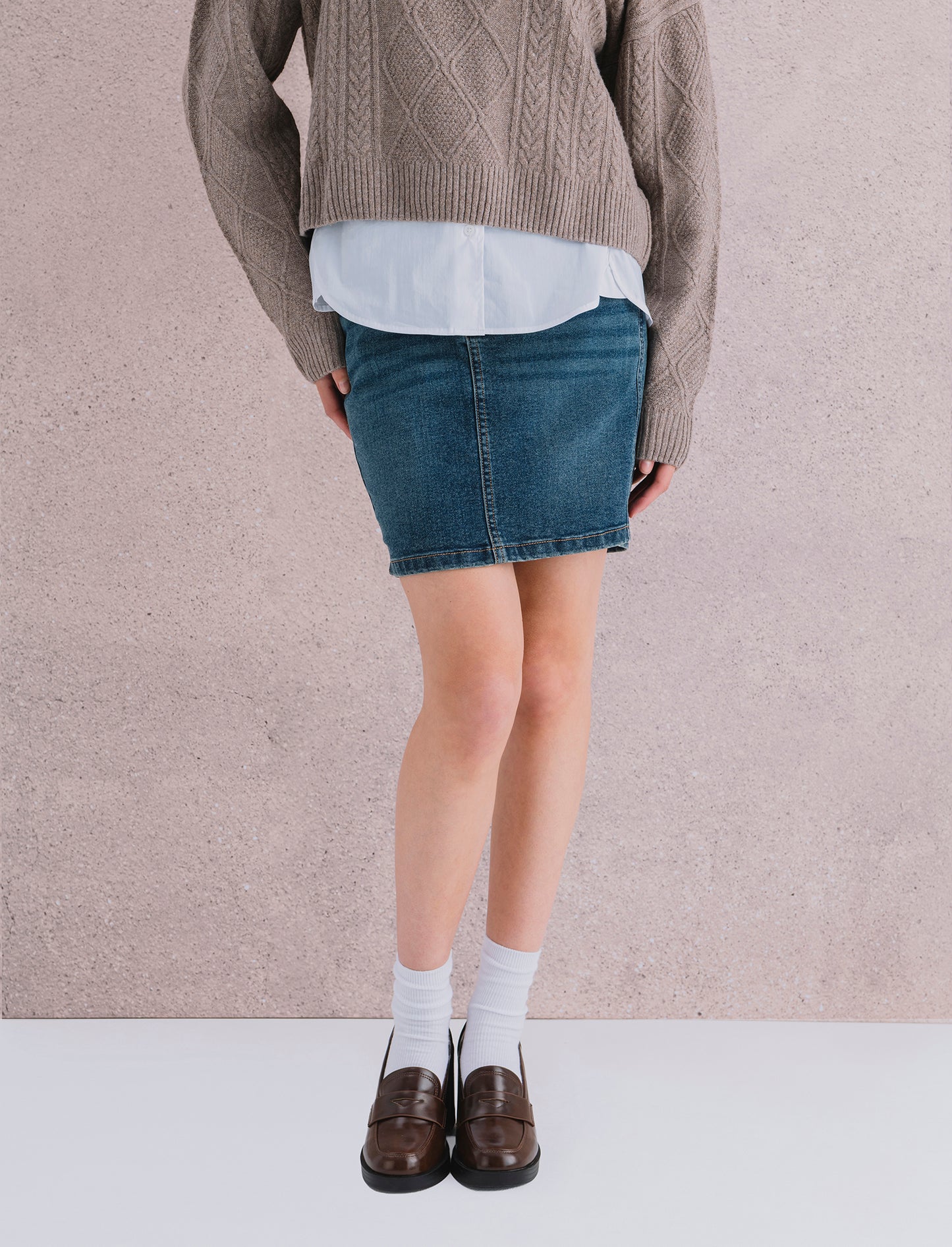 GONNA CORTA IN DENIM - Denim