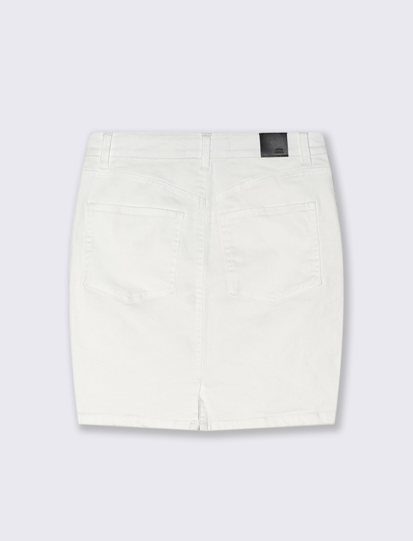 GONNA CORTA IN DENIM - Bianco