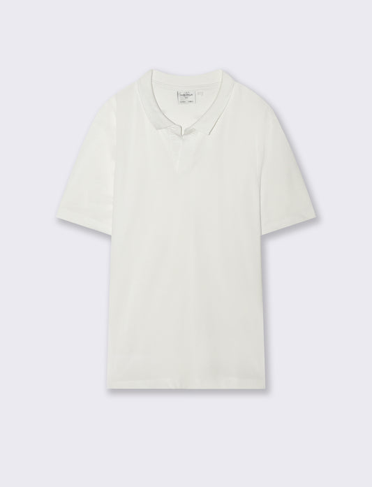 Polo in piquet elasticizzato premium - Bianco