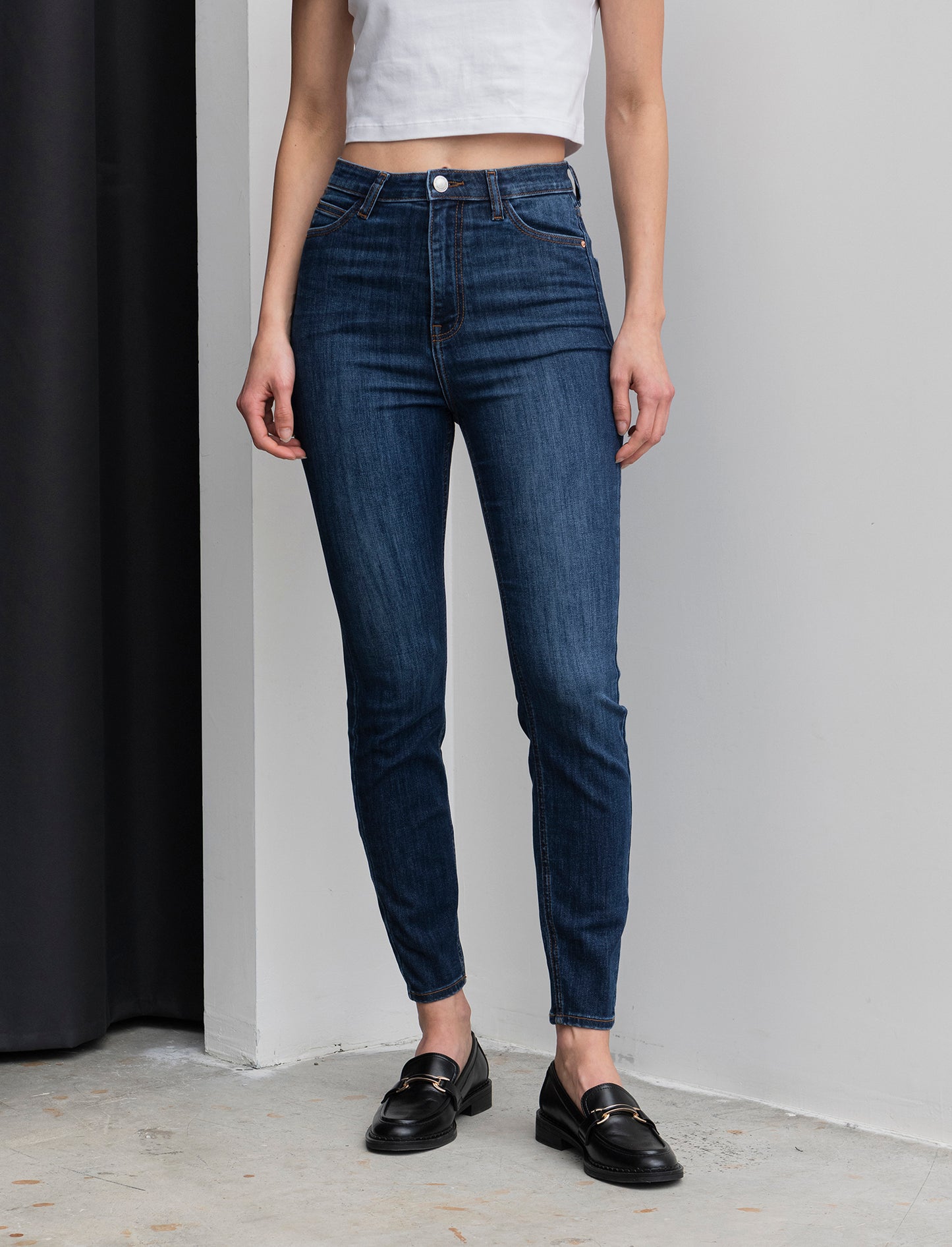 JEANS SKINNY SUPER HIGH WAIST - DENIM SCURO