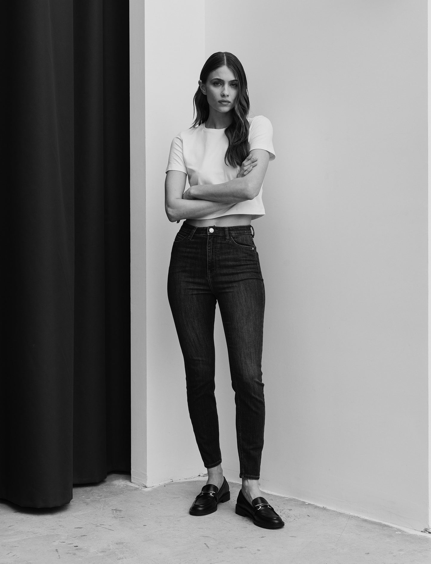 JEANS SKINNY SUPER HIGH WAIST - DENIM SCURO
