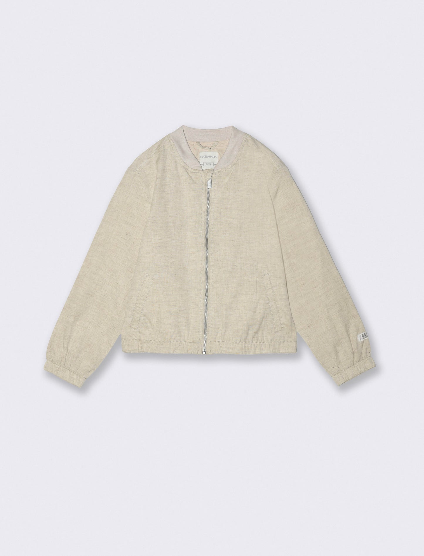 Bomber misto lino da bambino - Sabbia