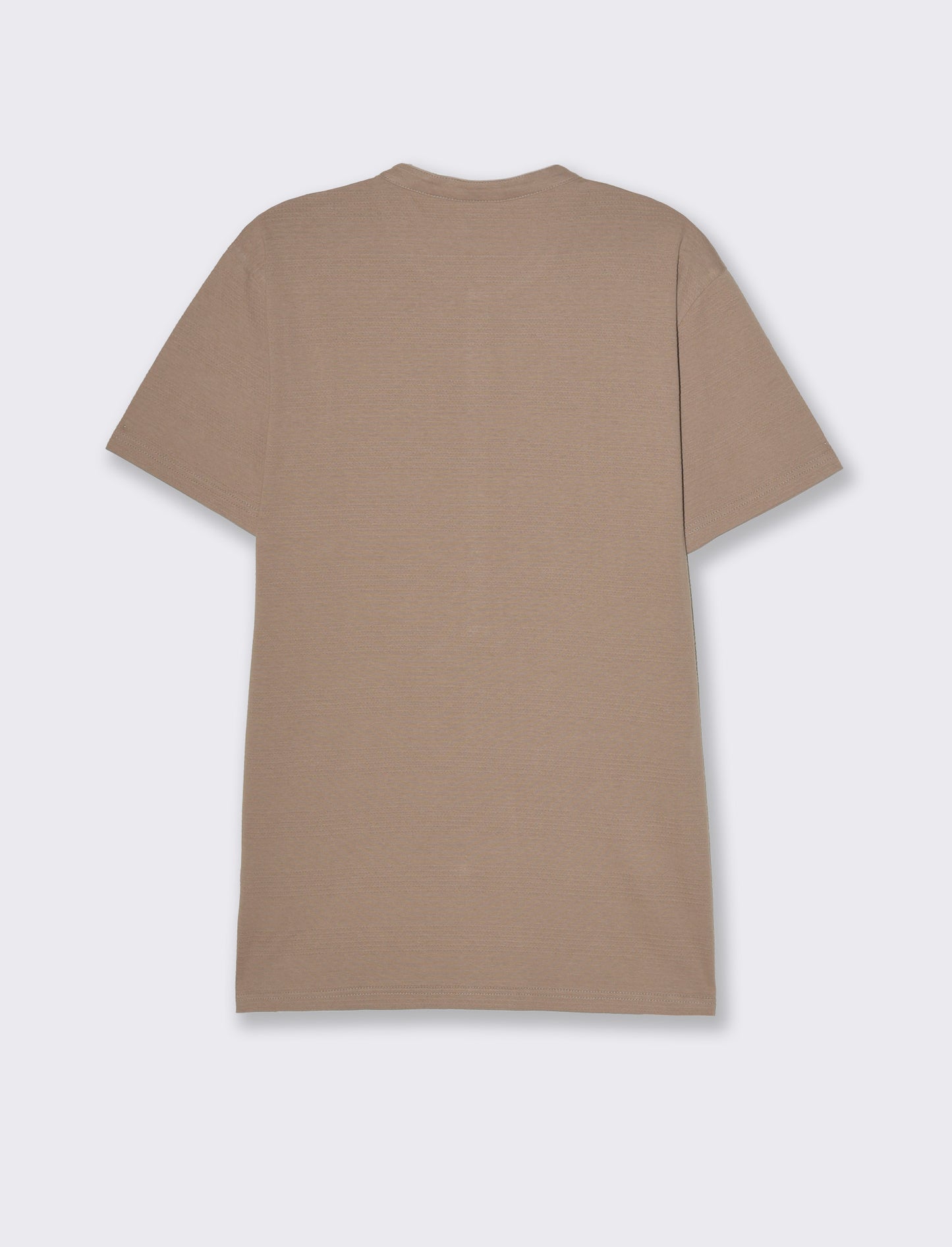 T-shirt serafino struttura jacquard da uomo - Grigio tortora