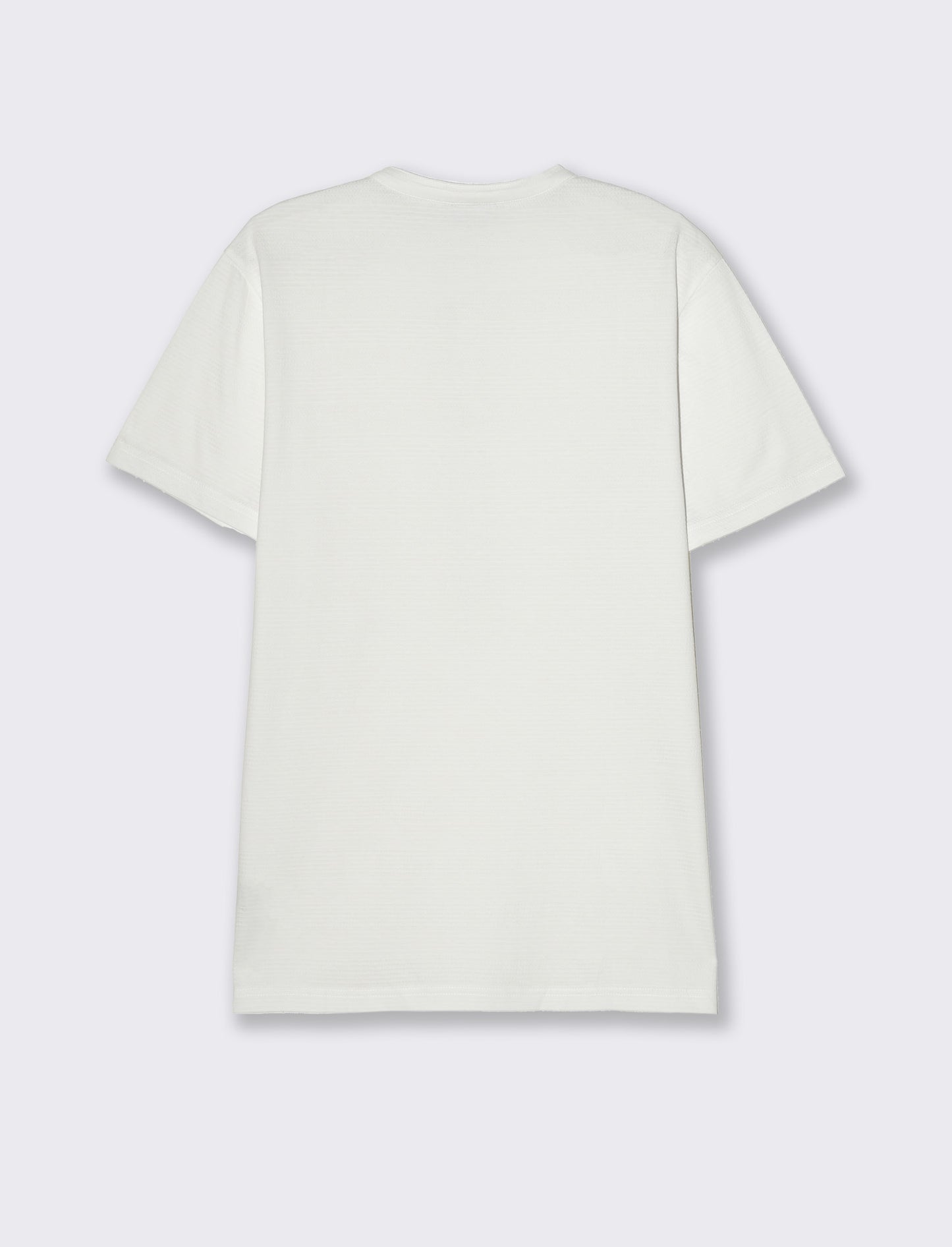 T-shirt serafino struttura jacquard da uomo - Bianco