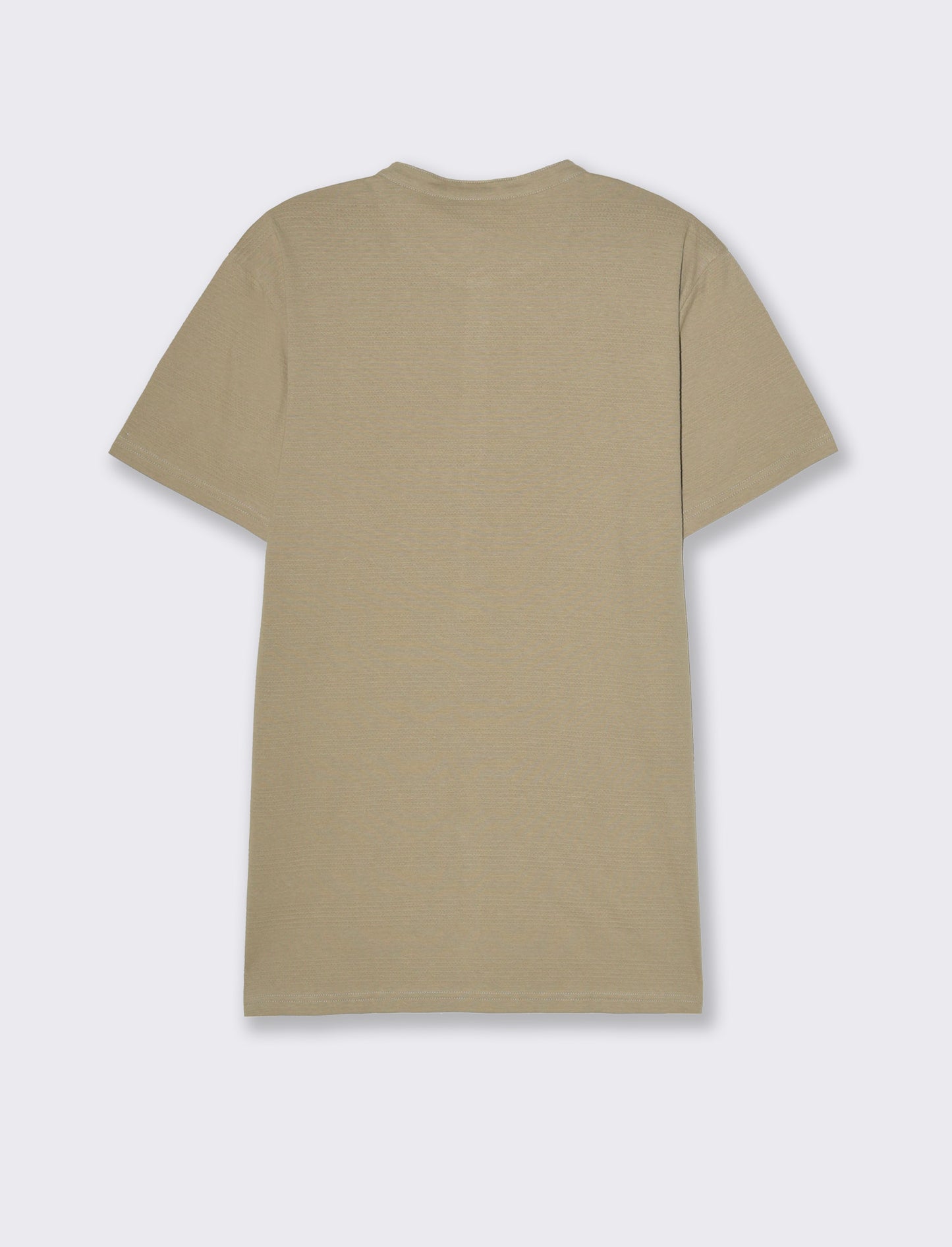 T-shirt serafino struttura jacquard da uomo - Verde salvia