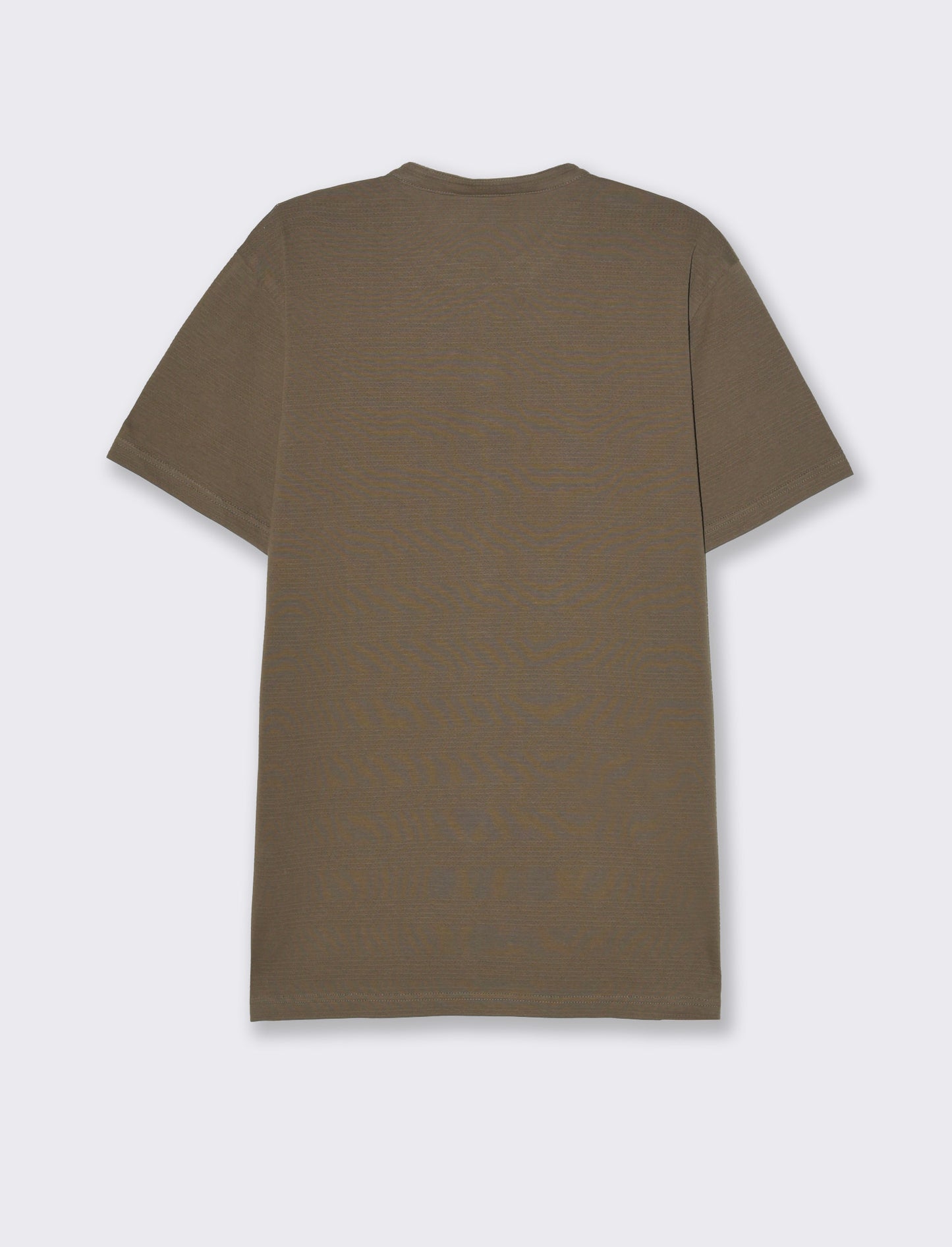 T-shirt serafino struttura jacquard da uomo - Verde kaki