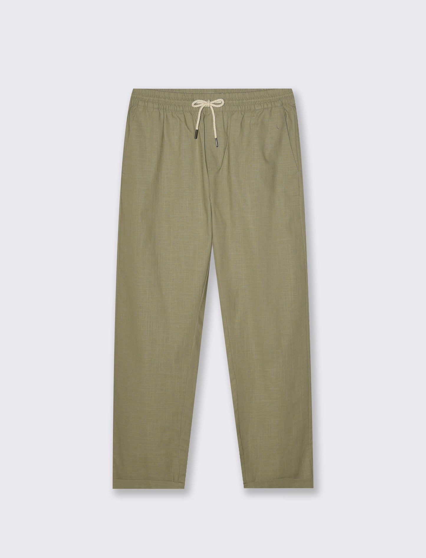 Pantaloni chino jogger cotone slub da uomo - Verde salvia
