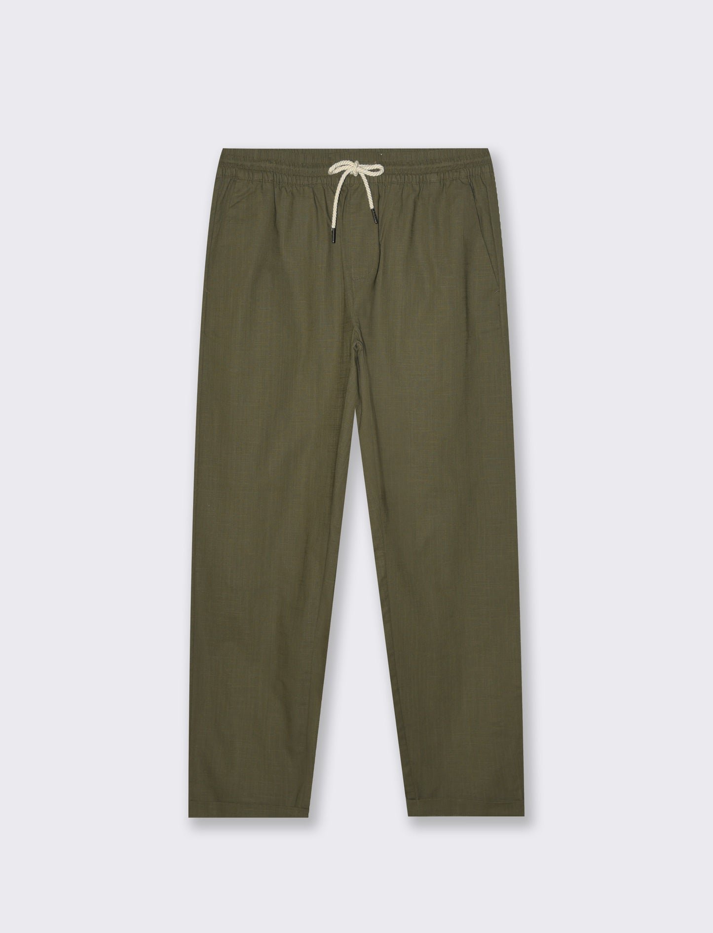 Pantaloni chino jogger cotone slub da uomo - Verde kaki