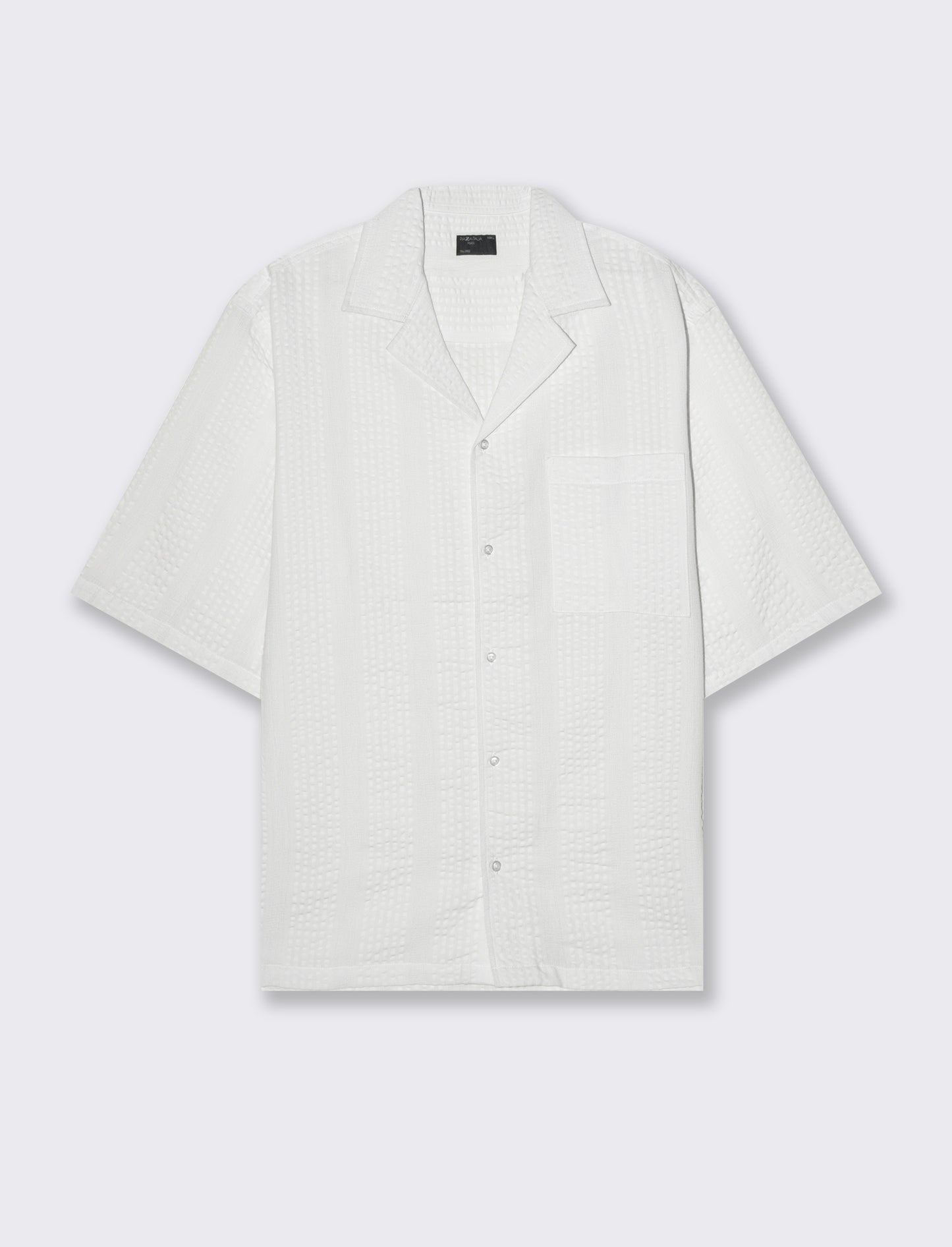 Camicia in tessuto ricamato da uomo - Bianco