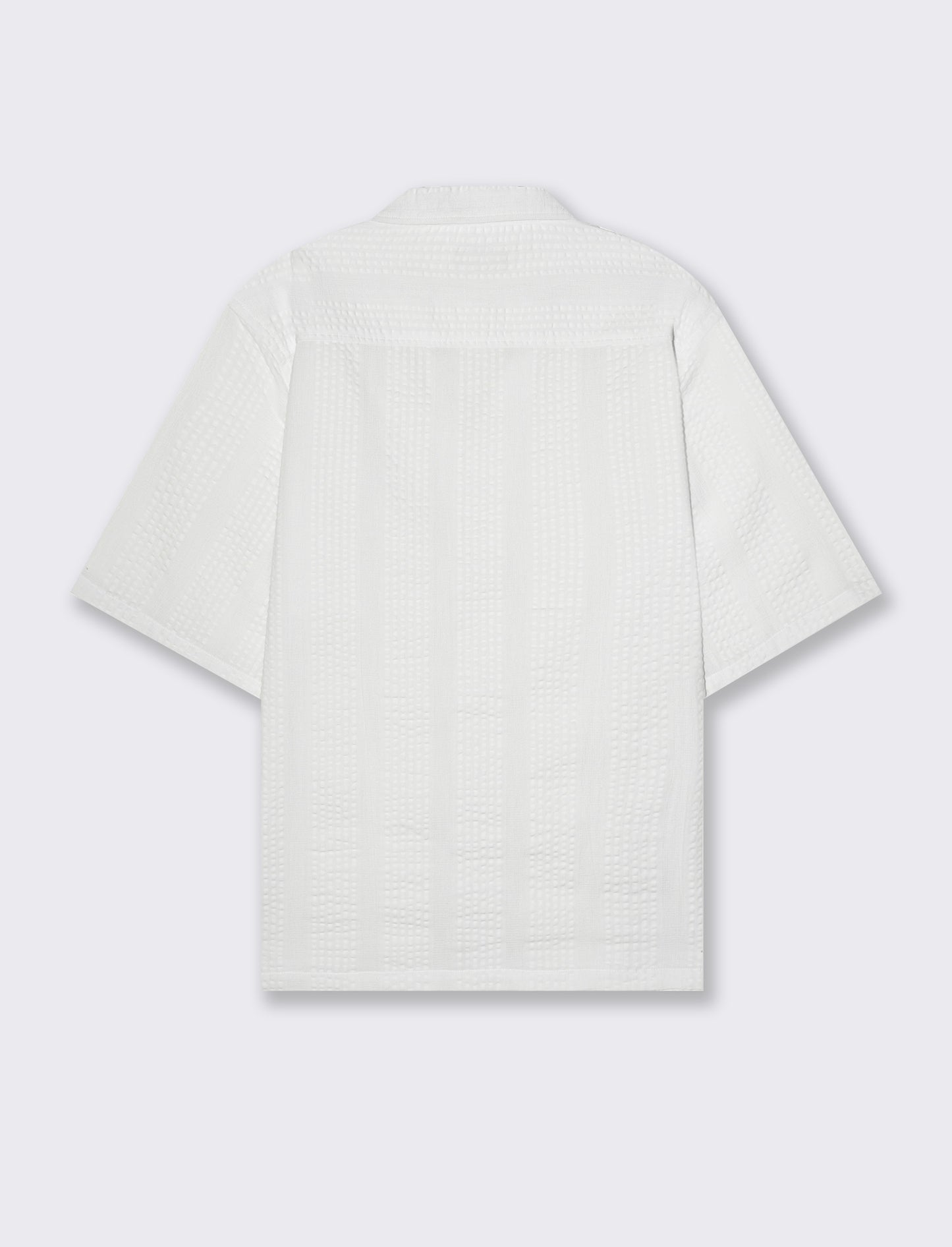 Camicia in tessuto ricamato da uomo - Bianco