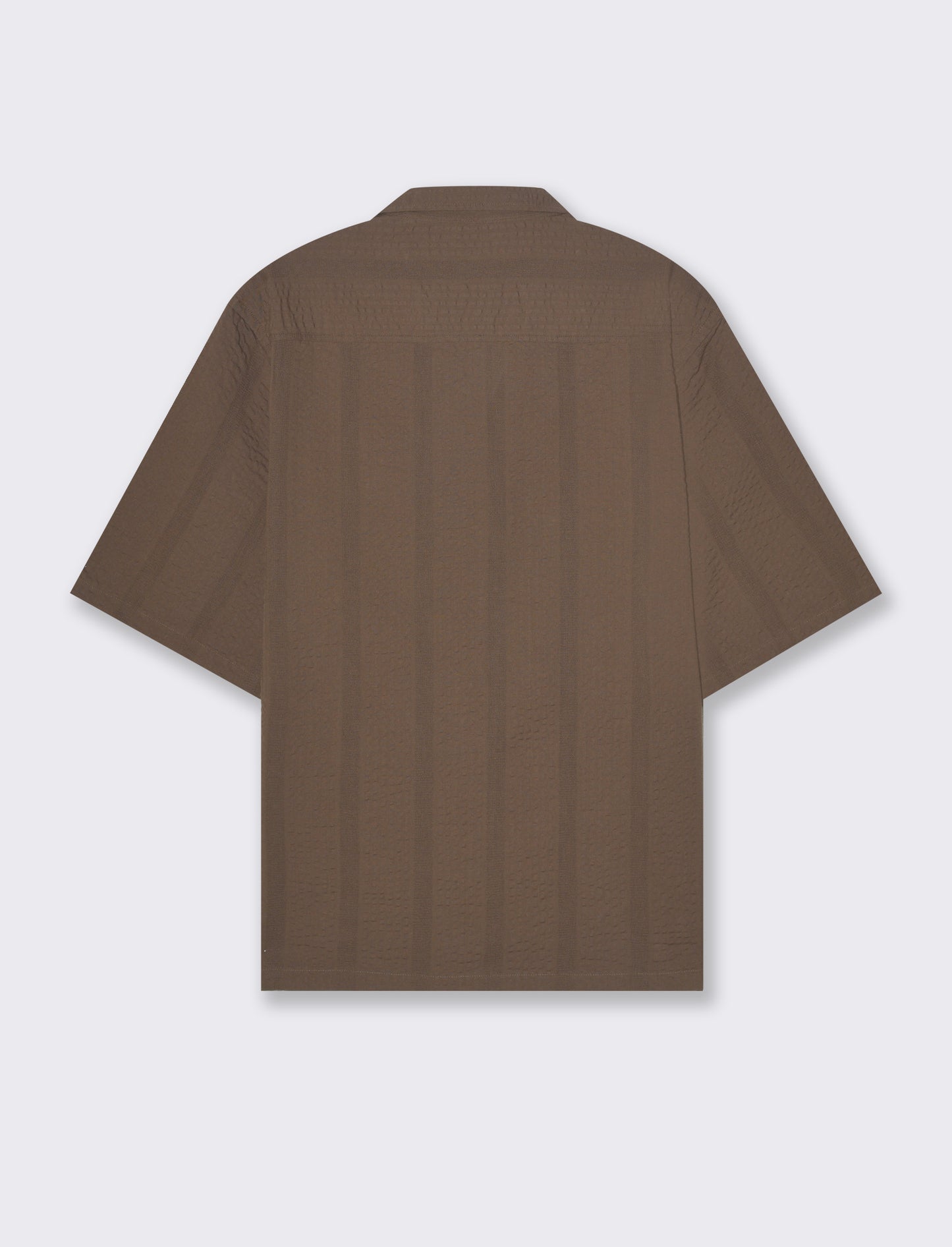 Camicia in tessuto ricamato da uomo - Grigio fango