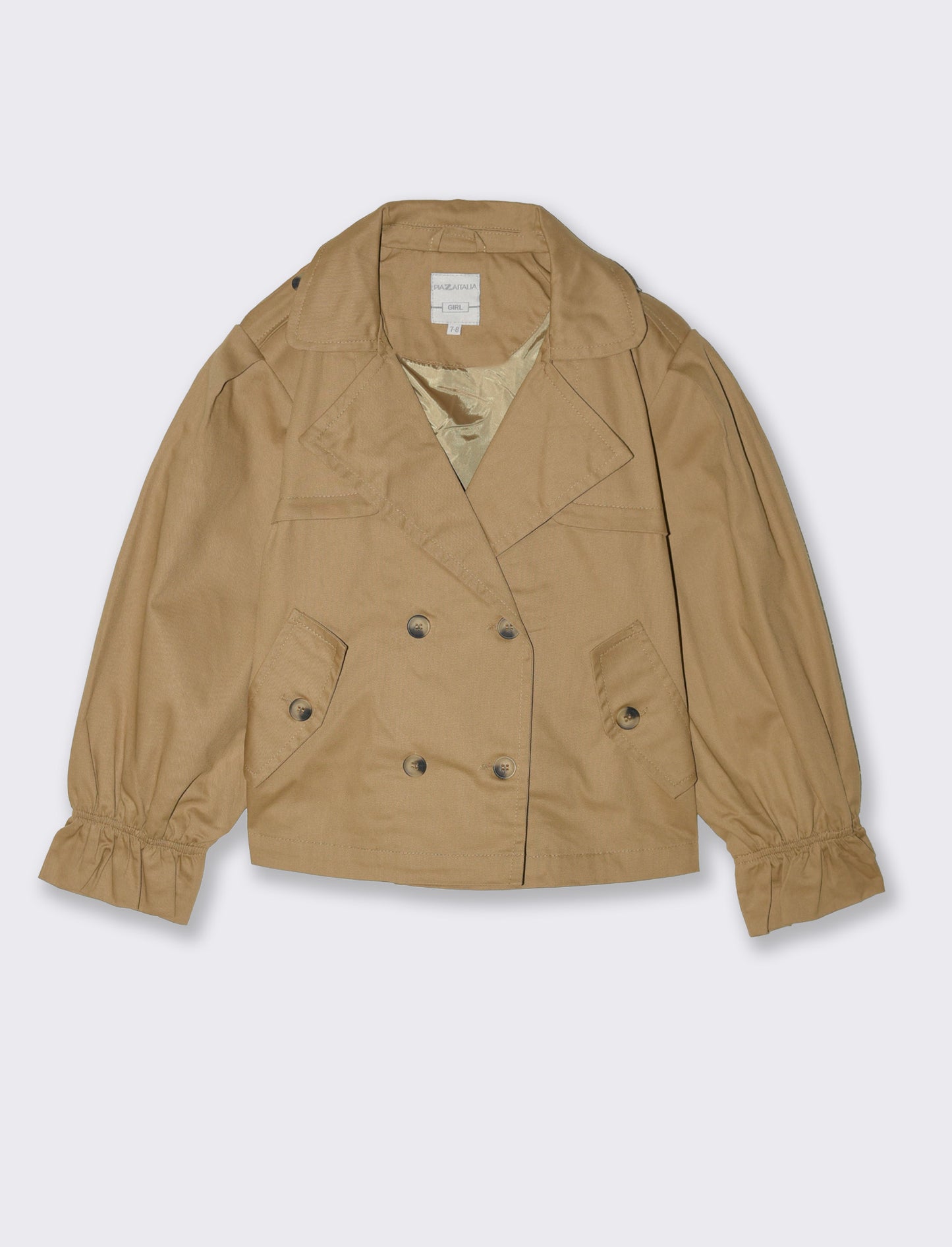 Girl's short twill jacket for stylish outfits - Green