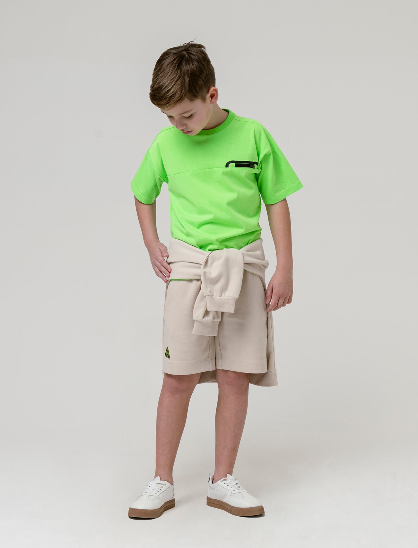 Maglietta con zip da bambino - Verde