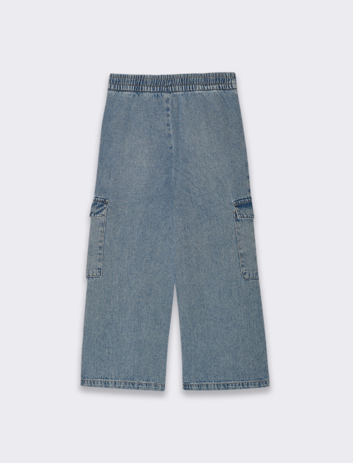 Jeans cargo con tasconi da bambina - Denim
