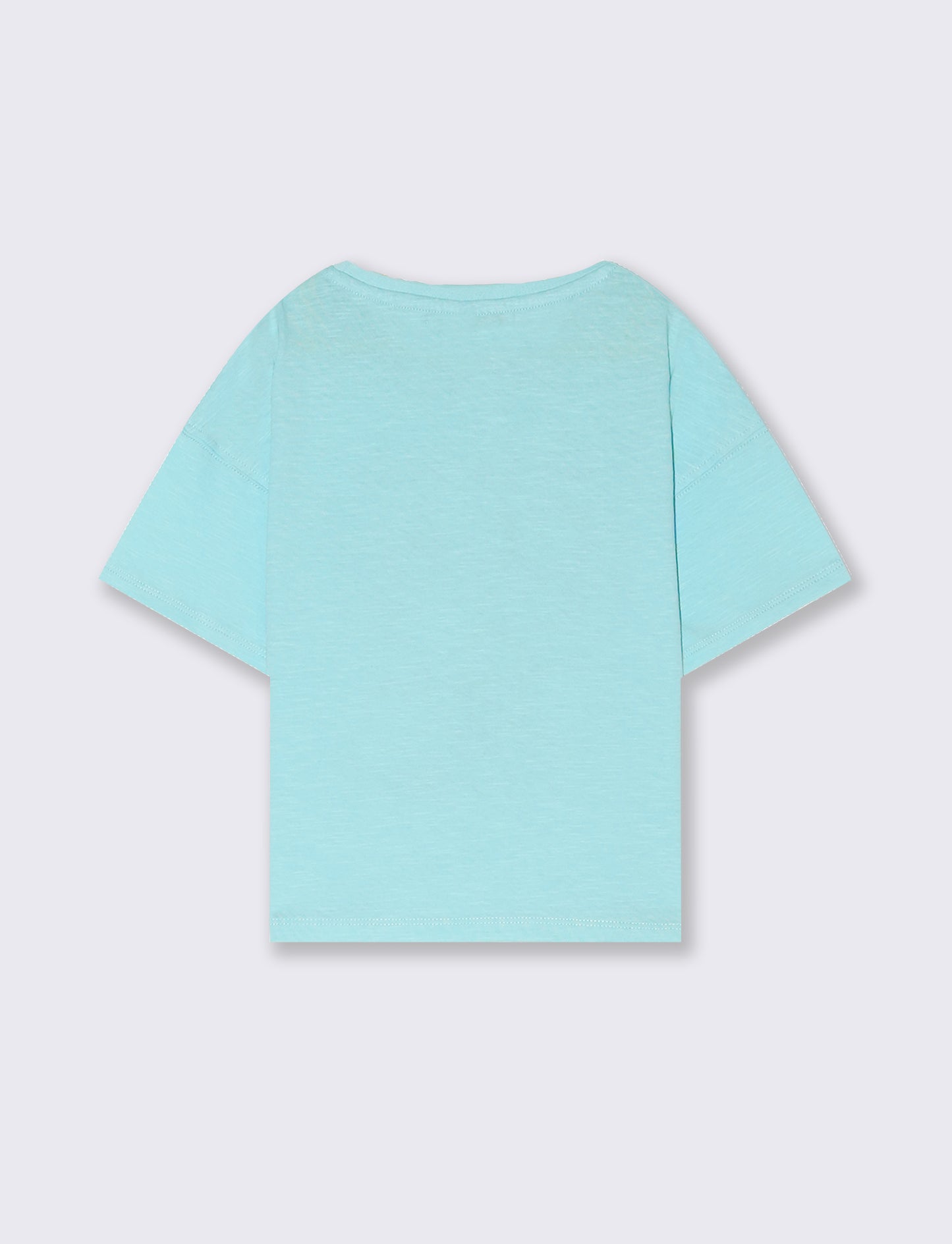 T-shirt mezza manica paillettes. da bambina - Verde acqua