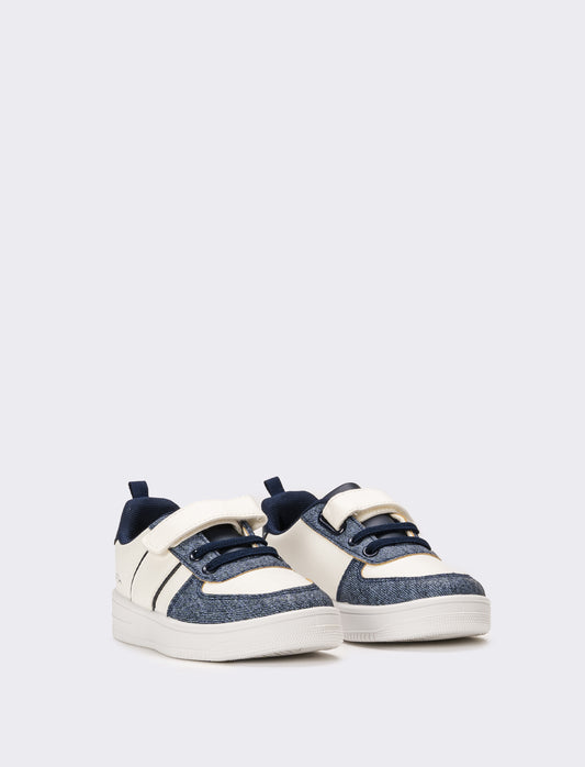 Sneakers con riporti da bambino - Bianco