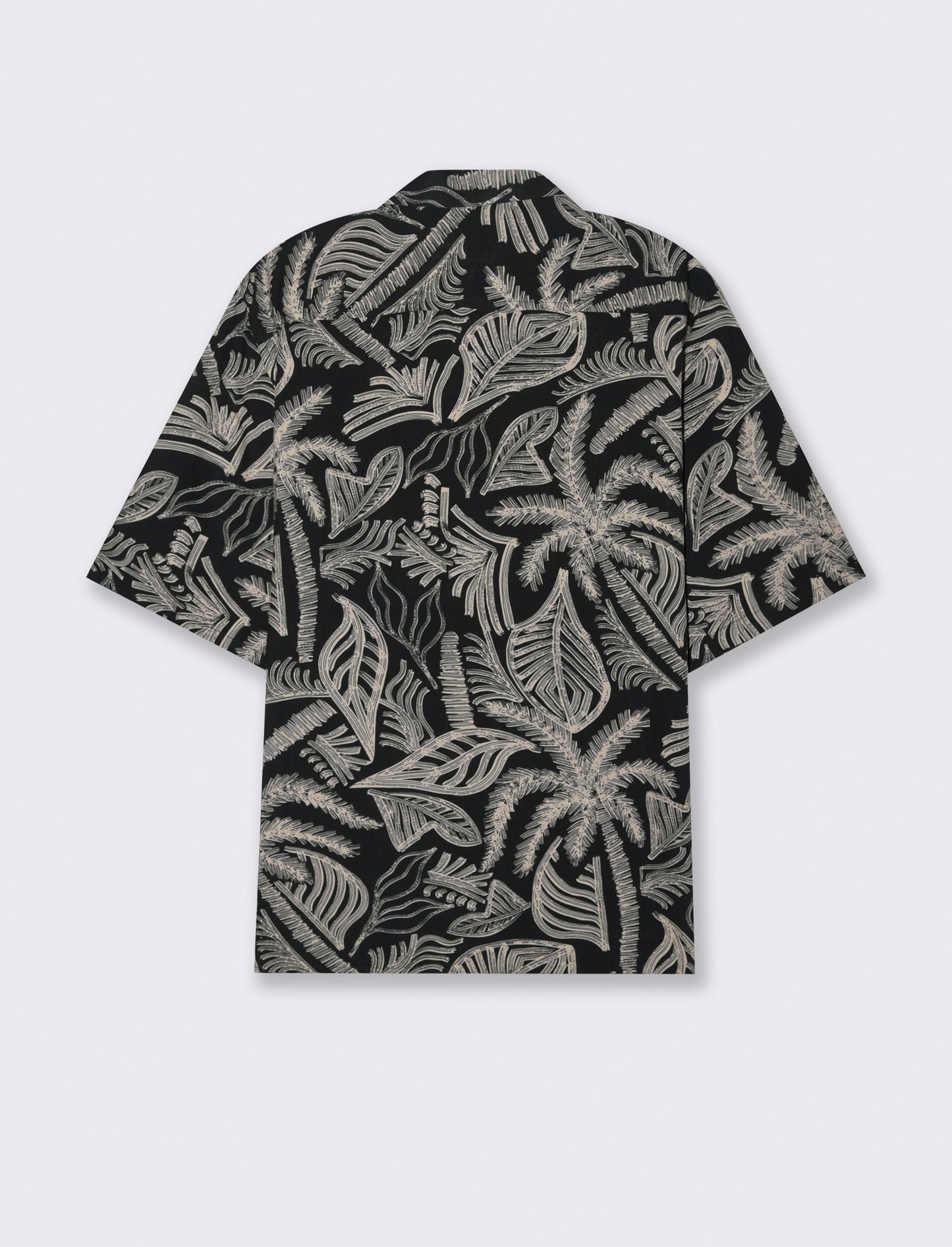 Camicia a fantasia in viscosa da uomo - Nero