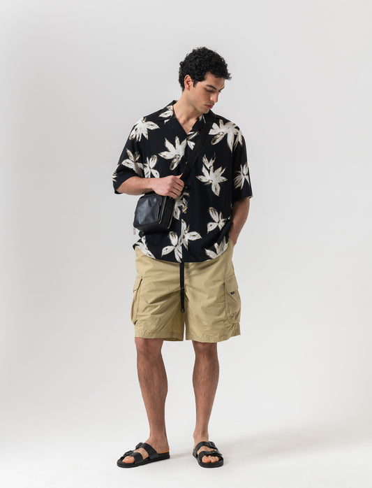 Man's patterned viscose shirt - Beige