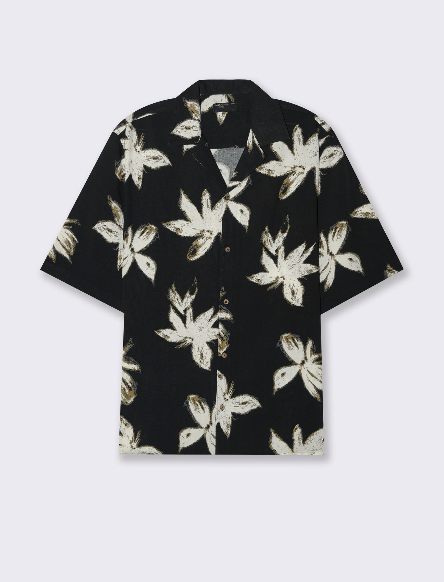 Camicia a fantasia in viscosa da uomo - Beige ecru