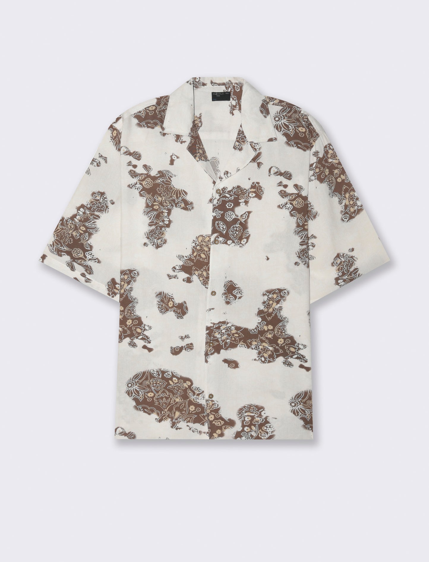 Camicia a fantasia in viscosa da uomo - Beige