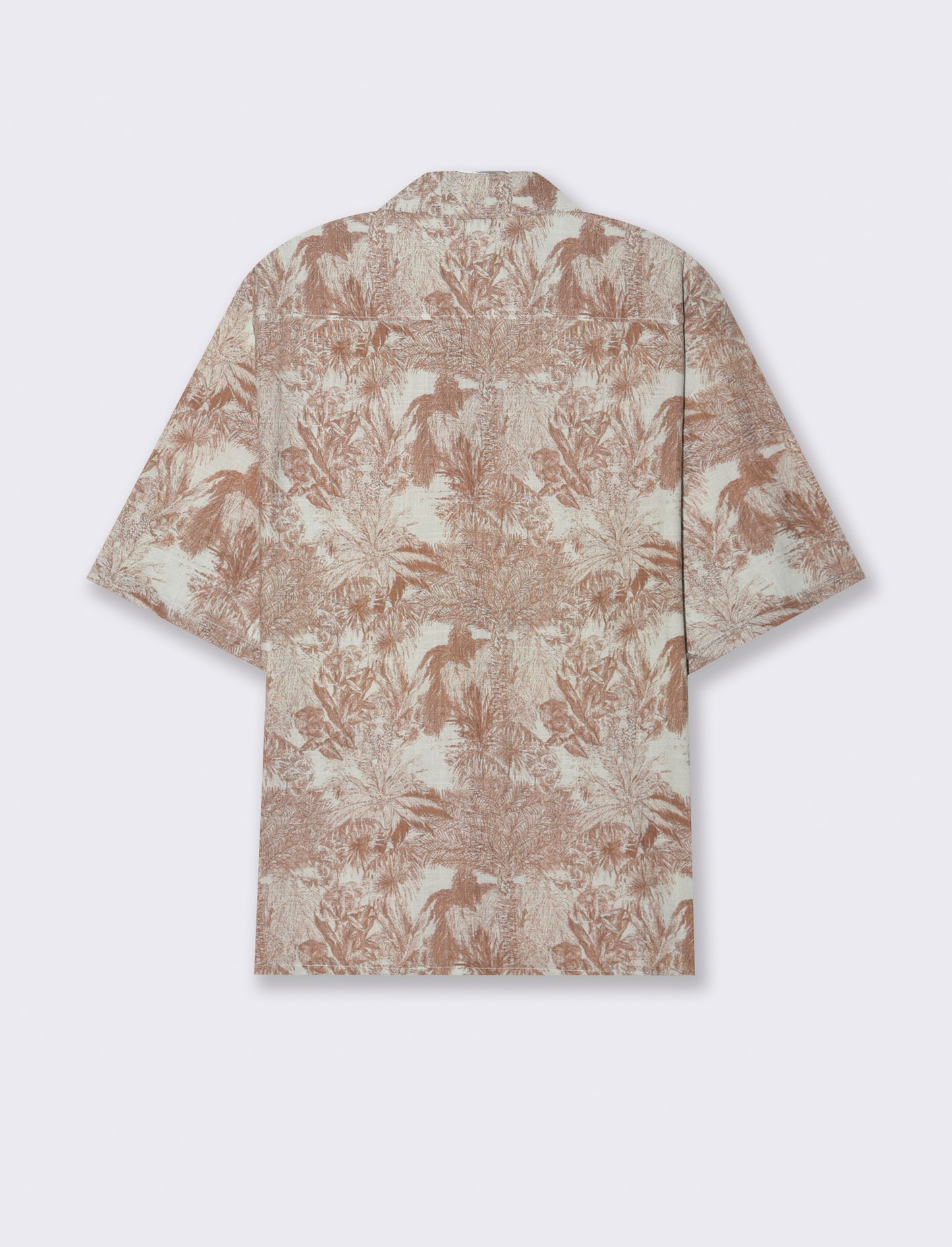 Camicia a fantasia in misto cotone slub da uomo - Beige