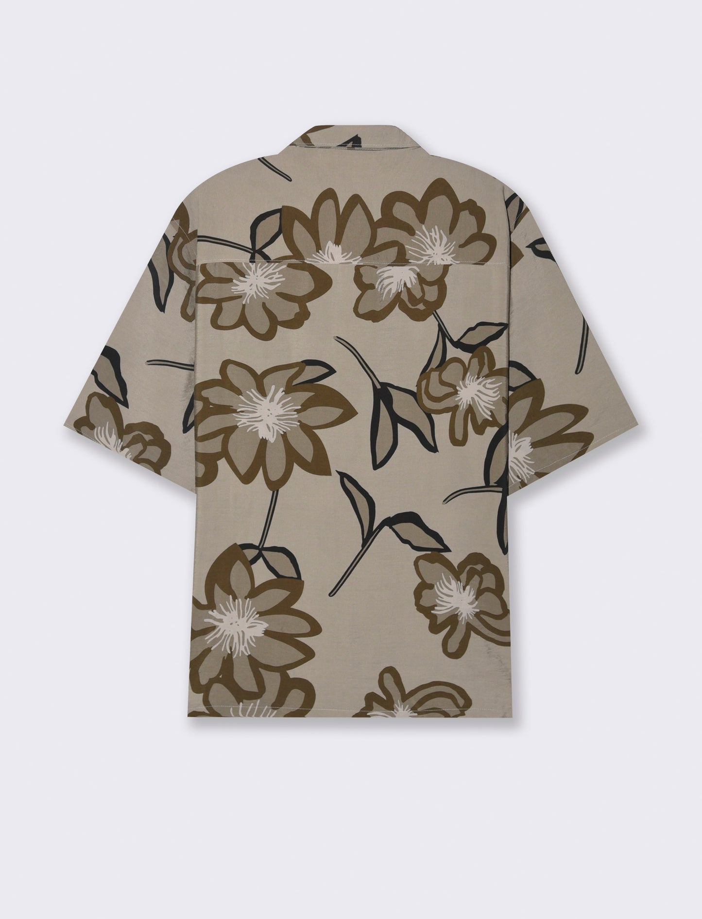 Camicia a fantasia in viscosa nylon da uomo - Grigio tortora