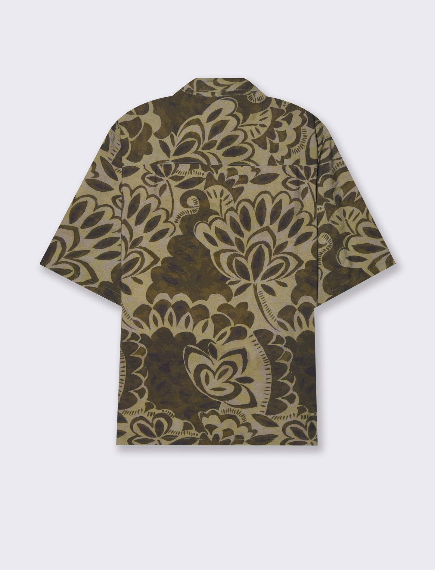 Camicia a fantasia in viscosa nylon da uomo - Moro