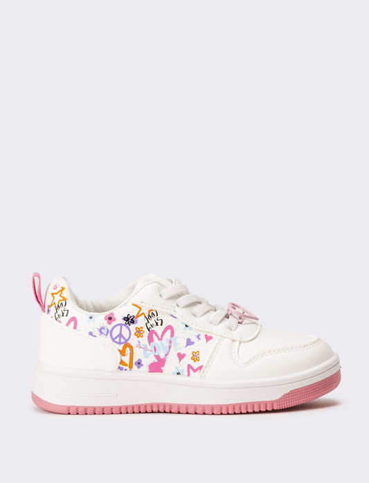 Sneakers con stampa da bambina - Bianco
