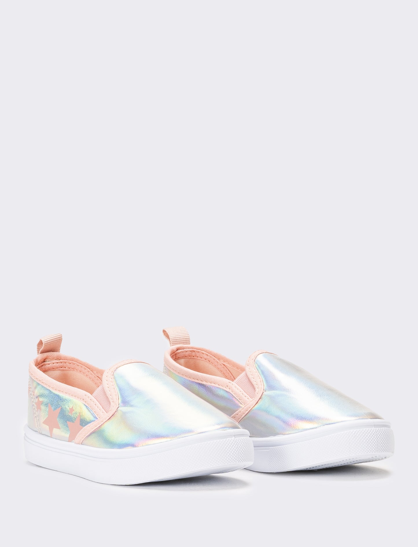 Slip-on con stelle da bambina - Argento
