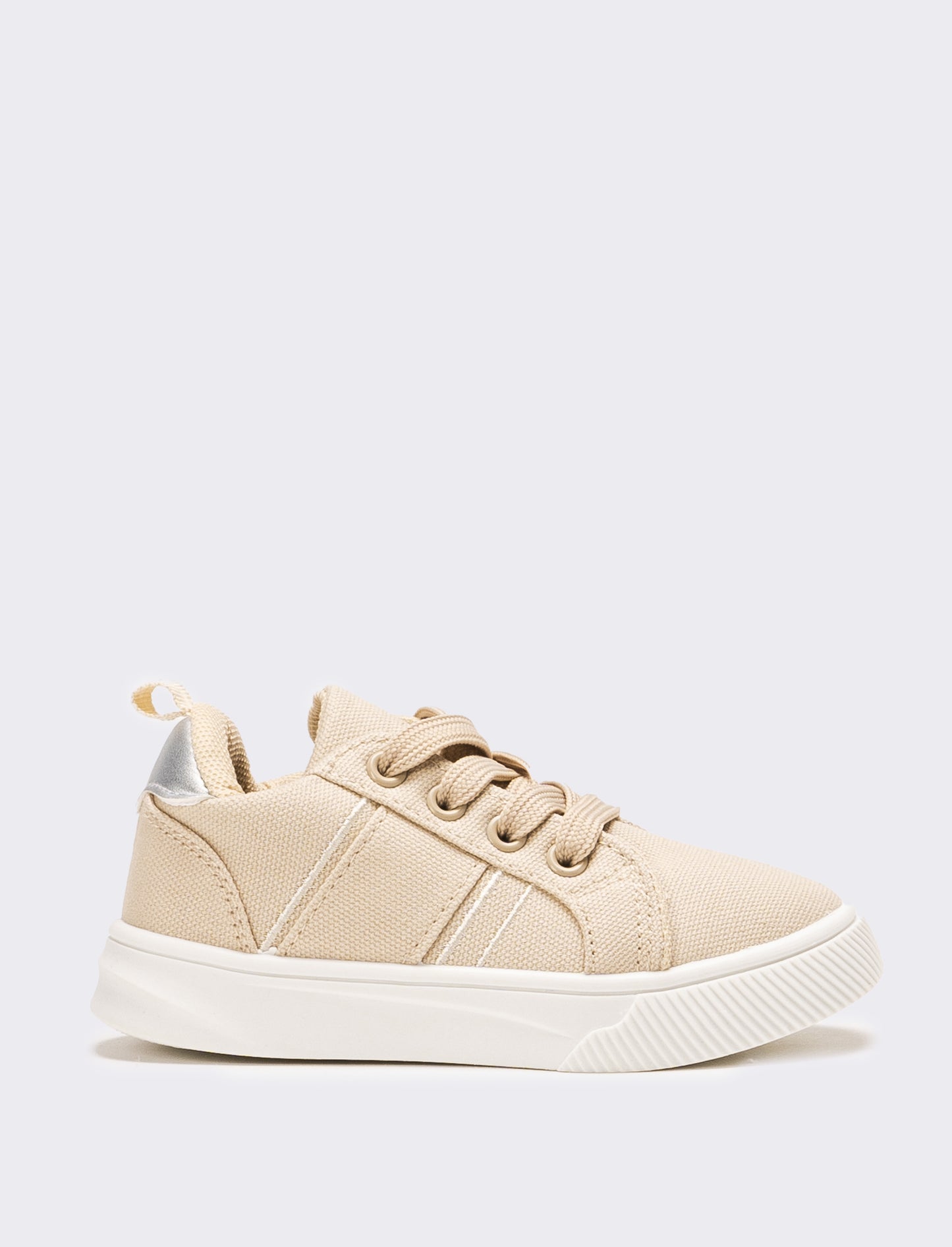 Sneakers da bambina in canvas - Beige