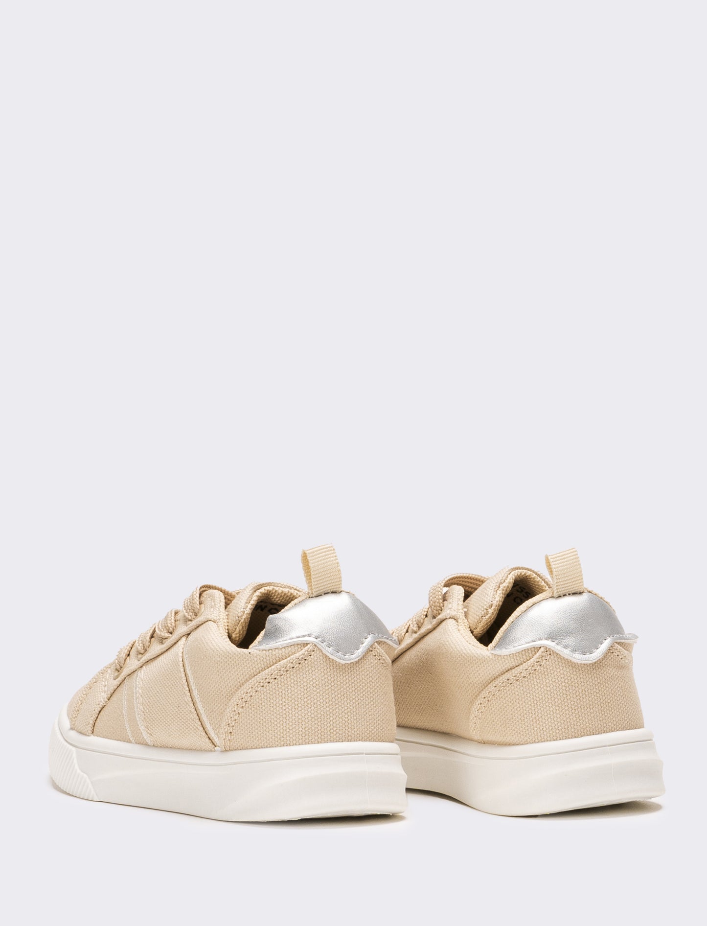 Sneakers da bambina in canvas - Beige