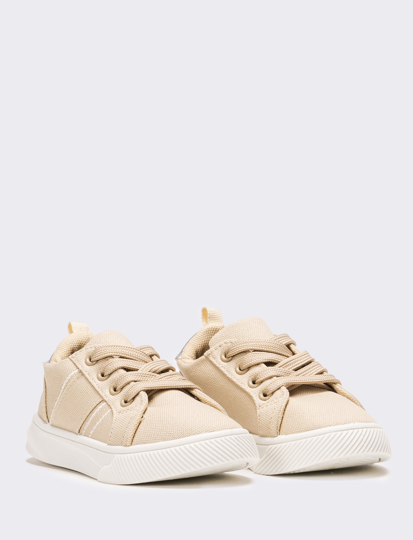 Sneakers da bambina in canvas - Beige