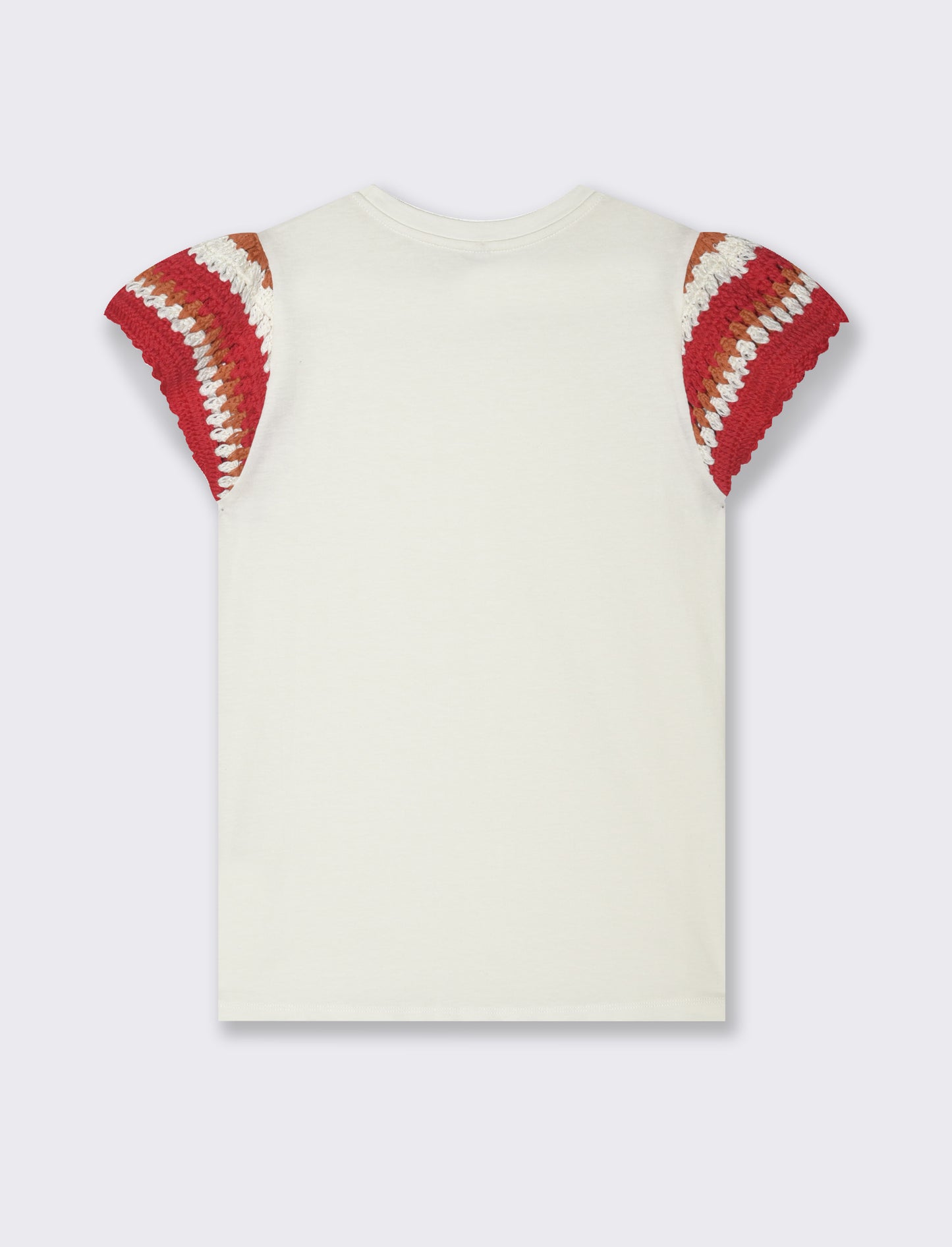 T-shirt con lavorazione crochet da donna - Avorio