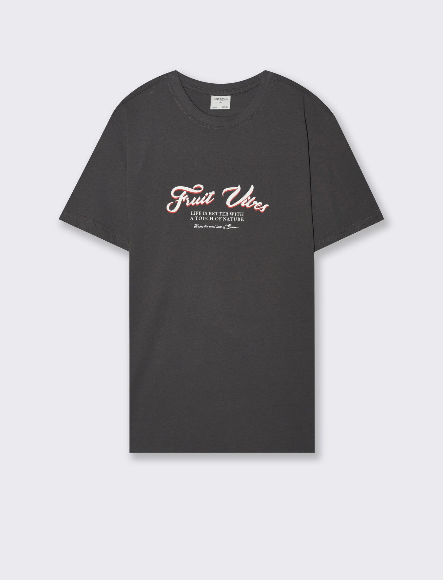 T-shirt con stampa avanti ed indietro da uomo - Grigio piombo