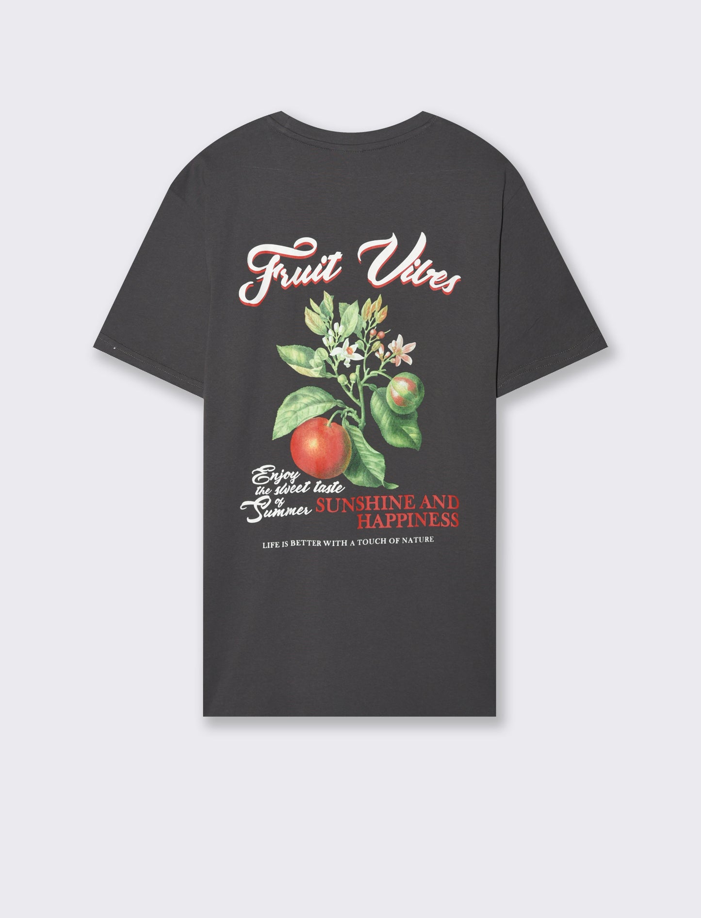 T-shirt con stampa avanti ed indietro da uomo - Grigio piombo