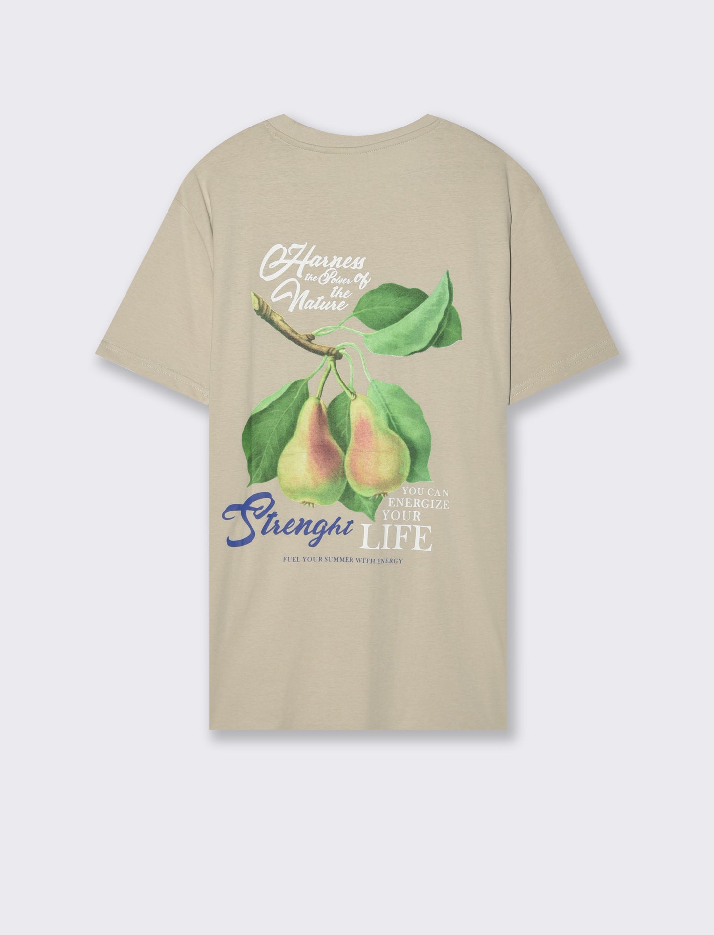 T-shirt con stampa avanti ed indietro da uomo - Grigio ghiaccio