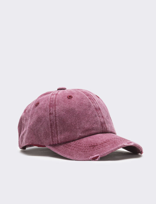 Cappello bambino baseball cotone delave liscio - Rosso