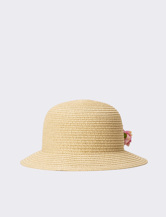 Cappello bambina modello tulipano con fiori multicolor - Multicolore