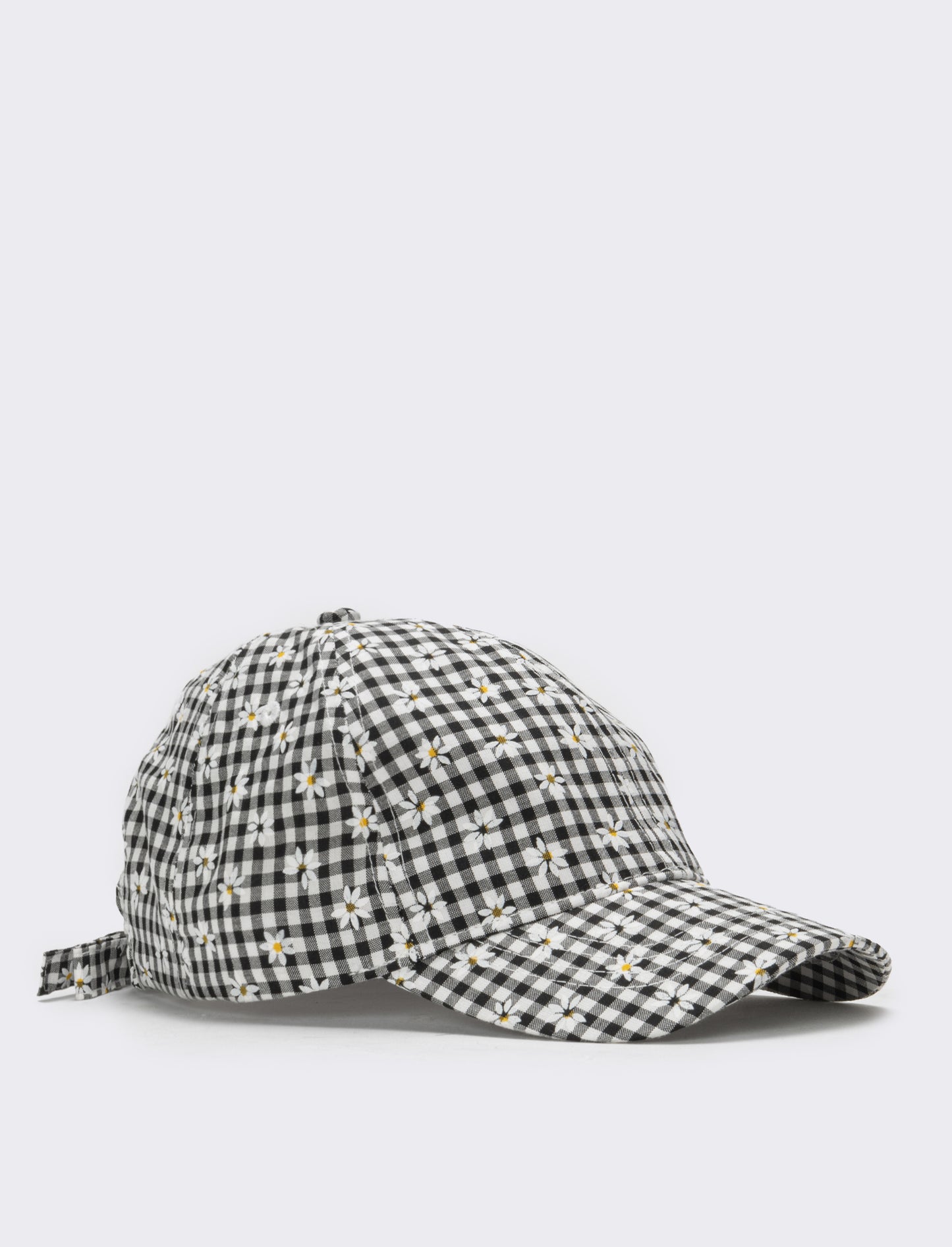Cappello bambina baseball con margherite - Nero