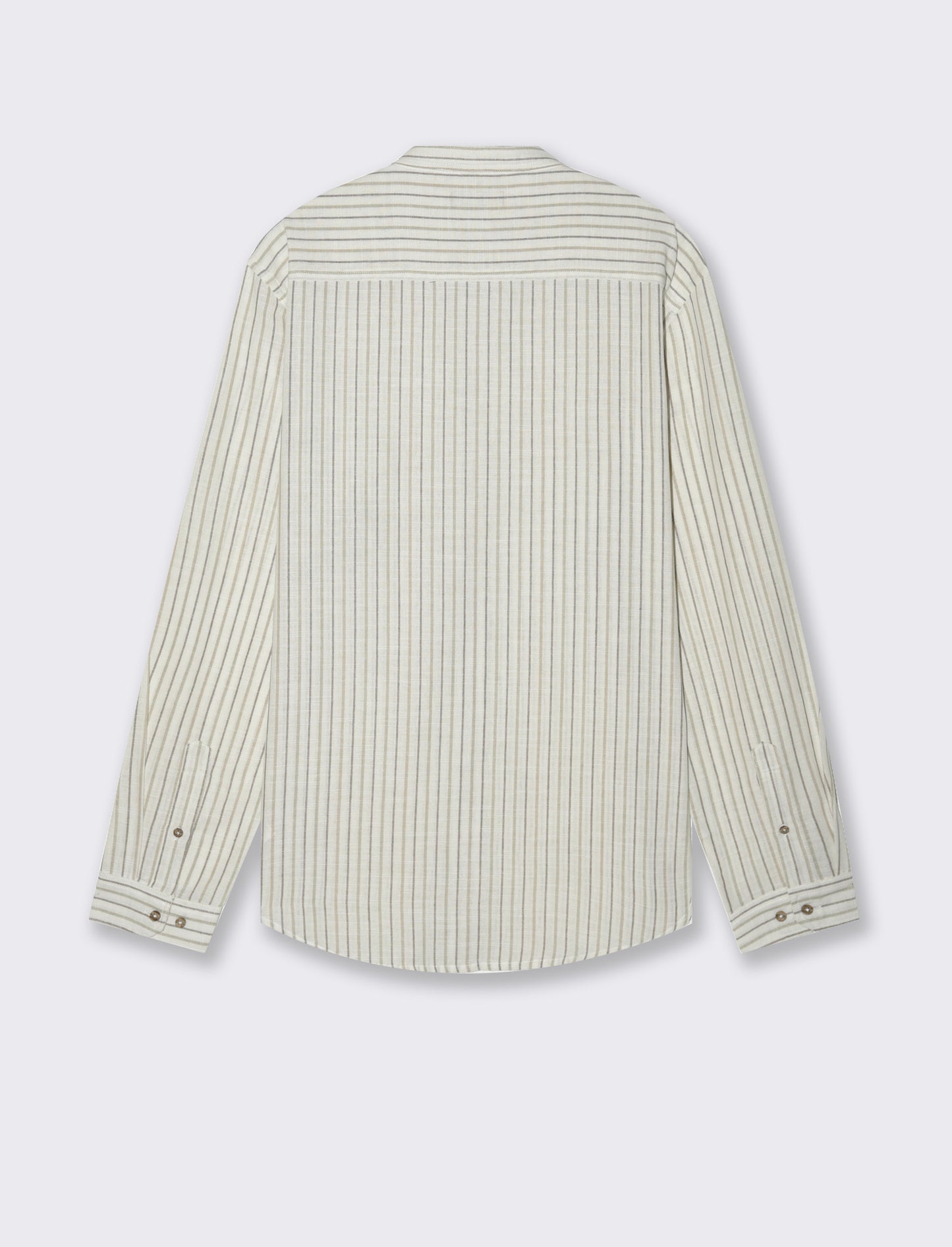 Camicia a righe effetto lino da uomo - Bianco