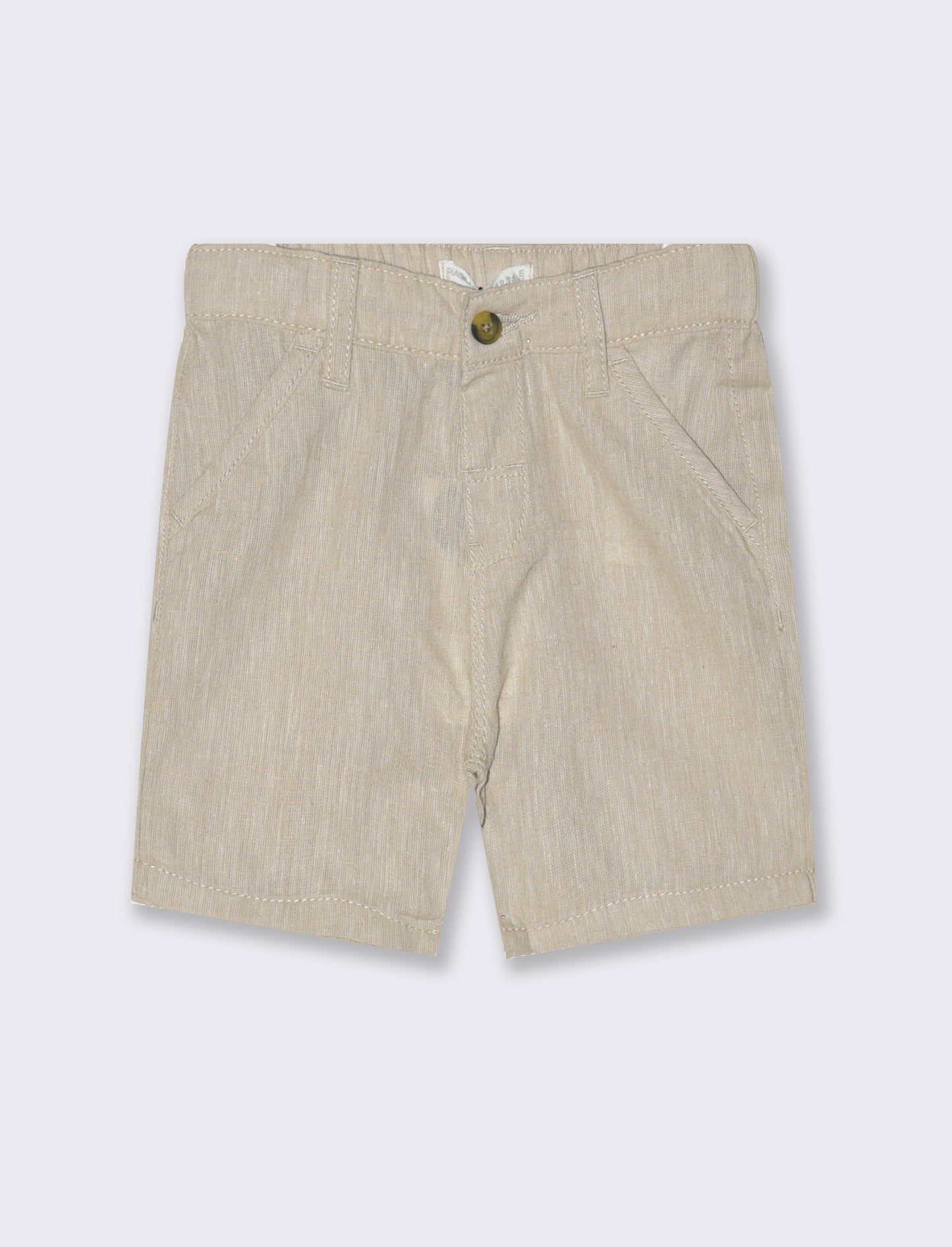 Shorts in misto lino da neonato - Beige